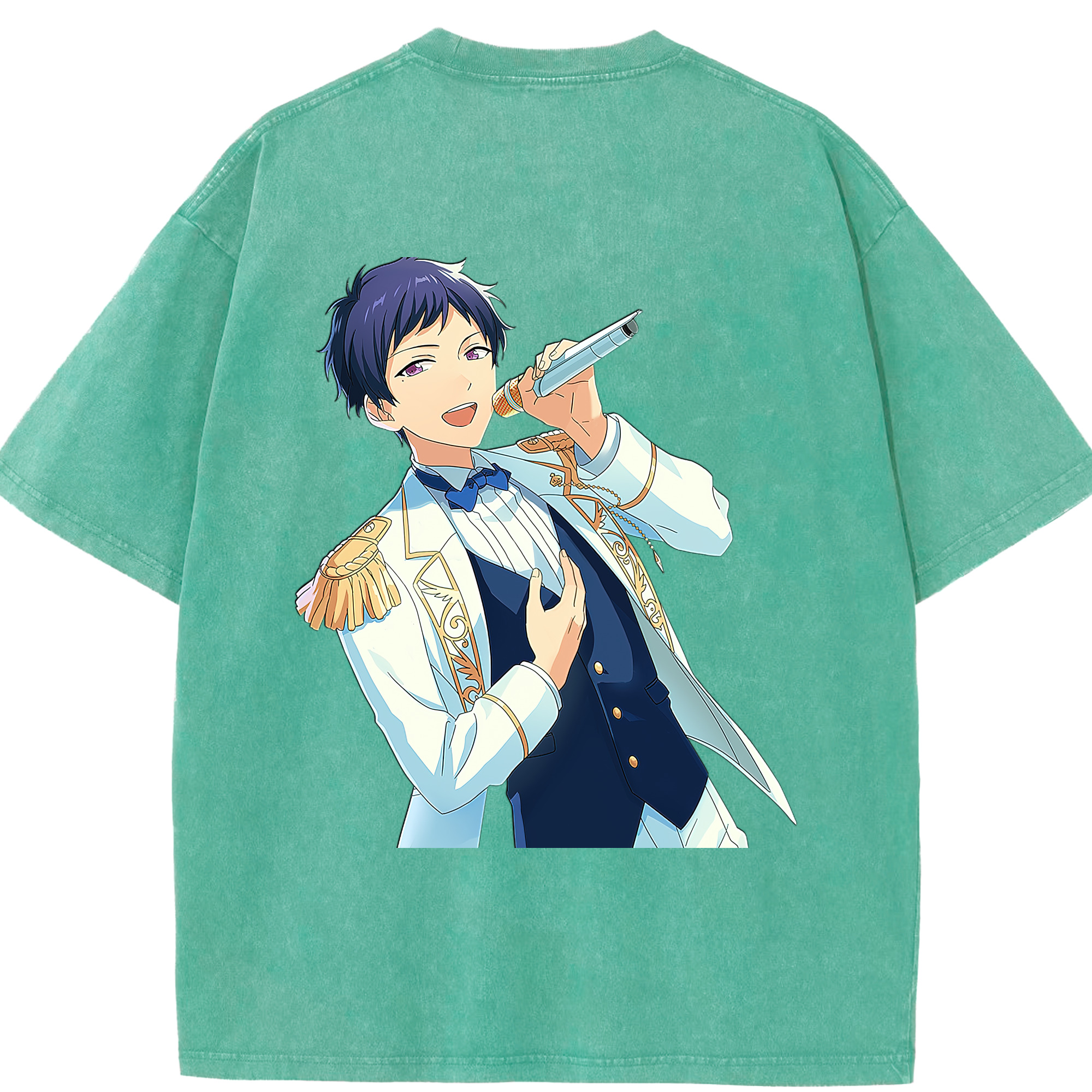 （画像用） あんさんぶるスターズ! Ensemble Stars 綿100% ヴィンテージ風 半袖Tシャツ（背面プリント）